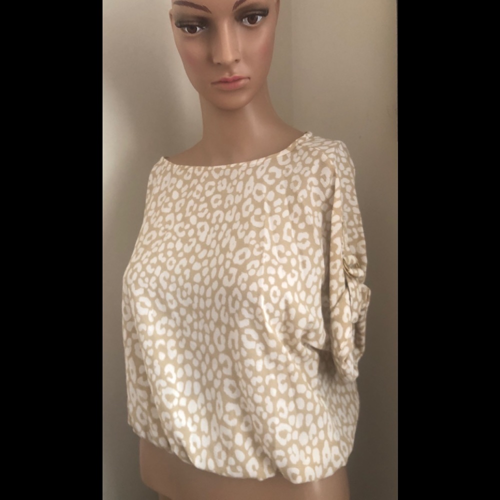 Michael Kors brown and cream print blouse